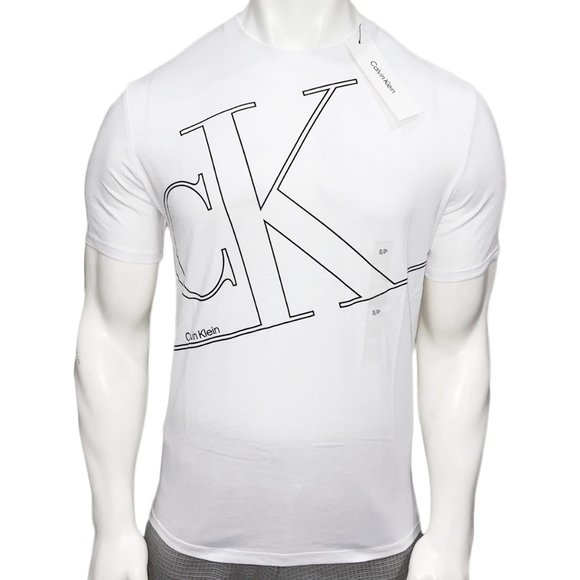 NWT CALVIN KLEIN MSRP 54.99 MEN'S WHITE CREW NECK SHORT SLEEVE T-SHIRT S M L XL - Picture 1 of 6